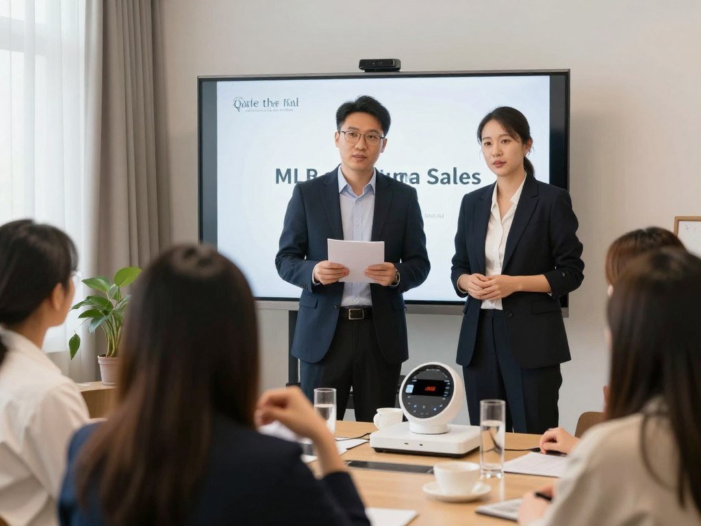 Distribuidor de venta directa MLM usando analizador cuántico