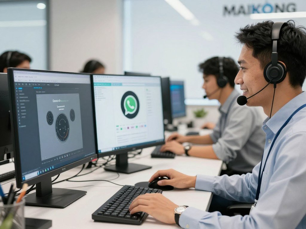 Equipo de soporte MAIKONG asistiendo distribuidor vía WhatsApp Equipo de soporte MAIKONG asistiendo distribuidor vía WhatsApp
