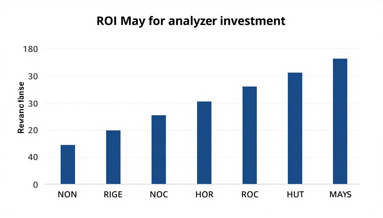 Gráfico de retorno de inversión mostrando recuperación de capital en 3 meses con analizador cuántico Gráfico de retorno de inversión mostrando recuperación de capital en 3 meses con analizador cuántico