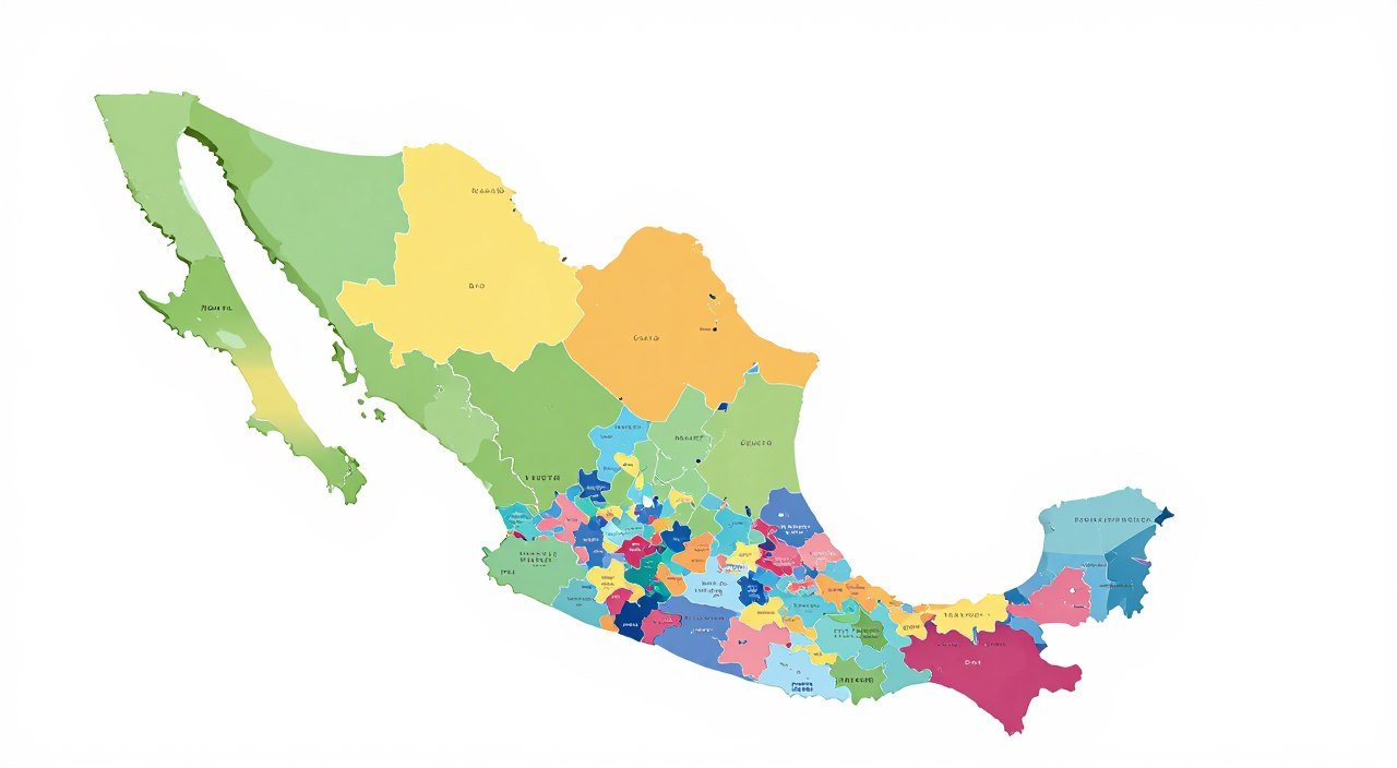 Mapa de México mostrando territorios de distribución disponibles