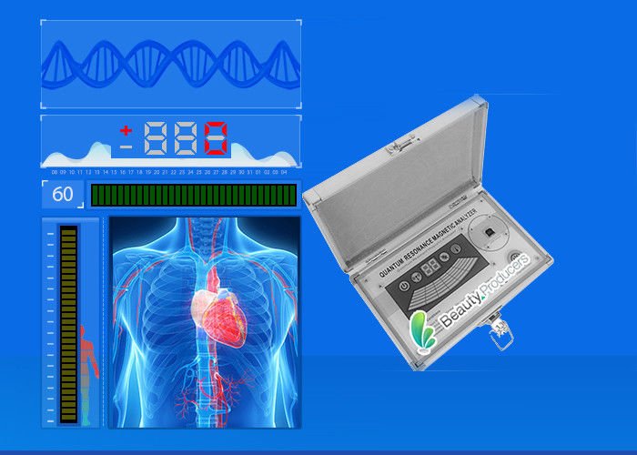 Pantalla del software analizador cuántico mostrando reportes de salud detallados