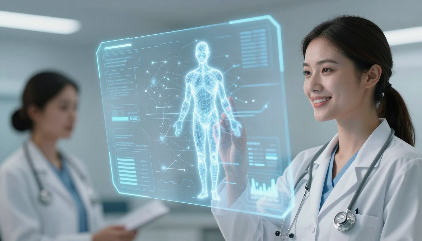 Visión futurista de tecnología de salud cuántica Visión futurista de tecnología de salud cuántica