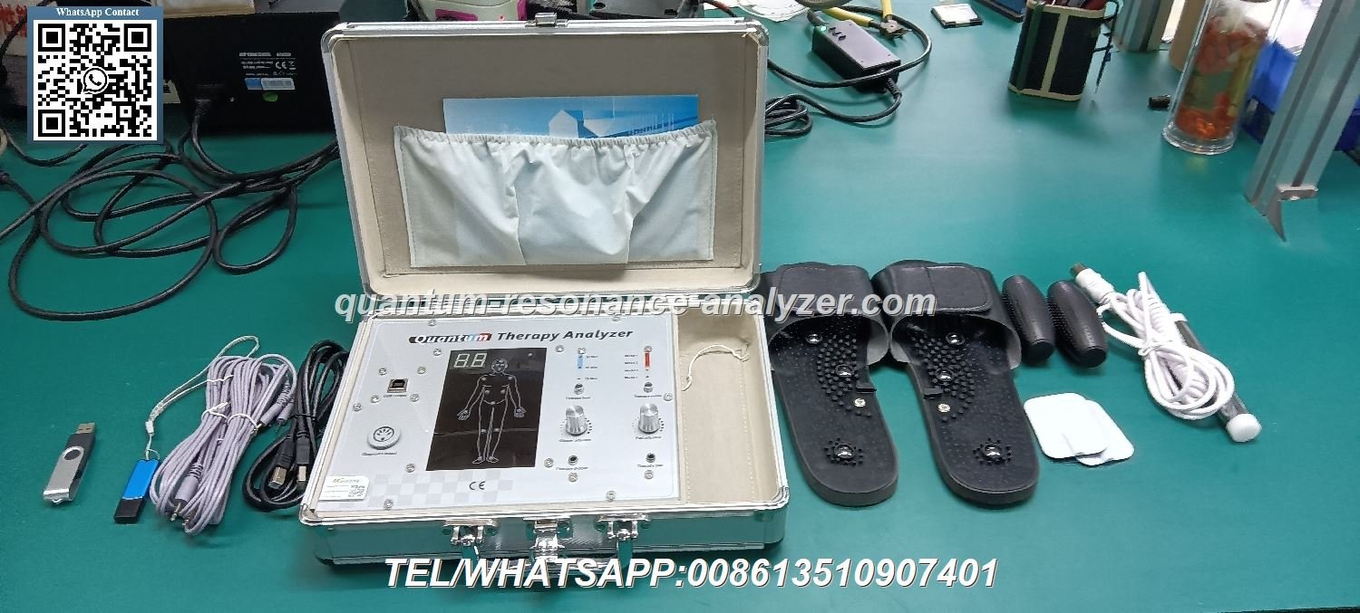 Analizador cuántico de resonancia magnética MAIKONG mostrando instalación en laptop