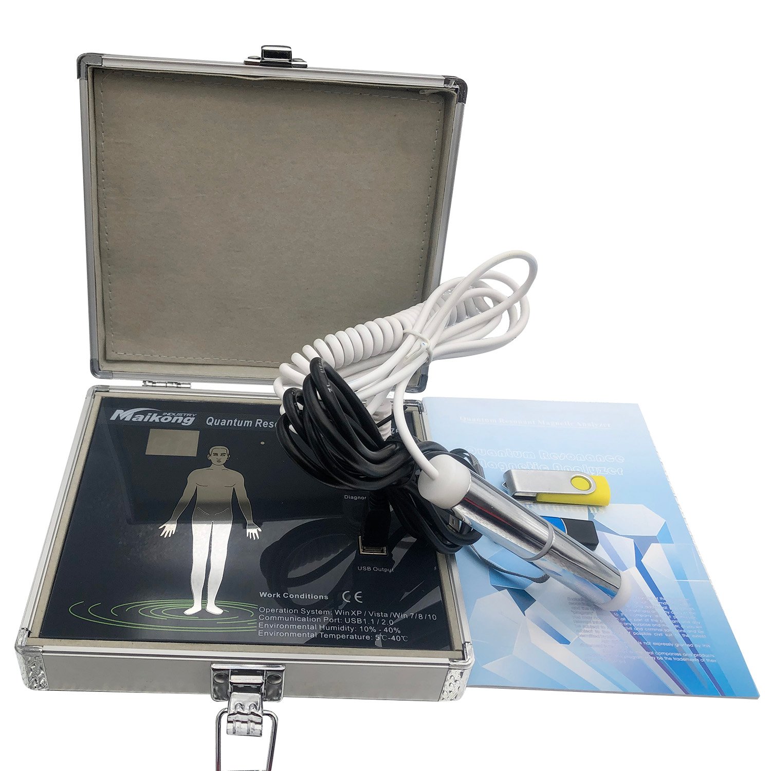 ¿Para Qué Sirve un Analizador Cuántico de Resonancia Magnética? 12 Analizador magnético de resonancia cuántica MAIKONG con pantalla LCD mostrando resultados de análisis de salud