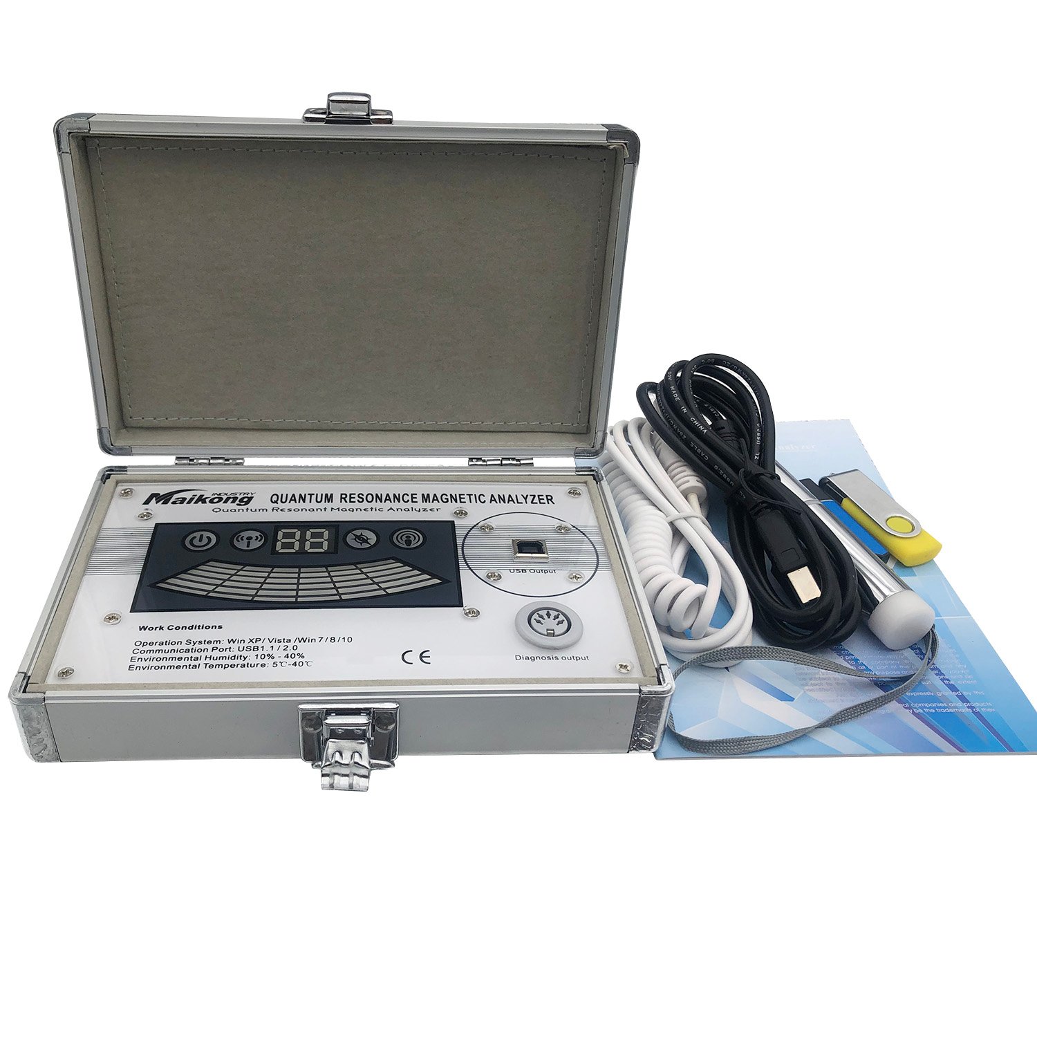 Analizador cuántico de resonancia magnética MAIKONG en consultorio médico moderno