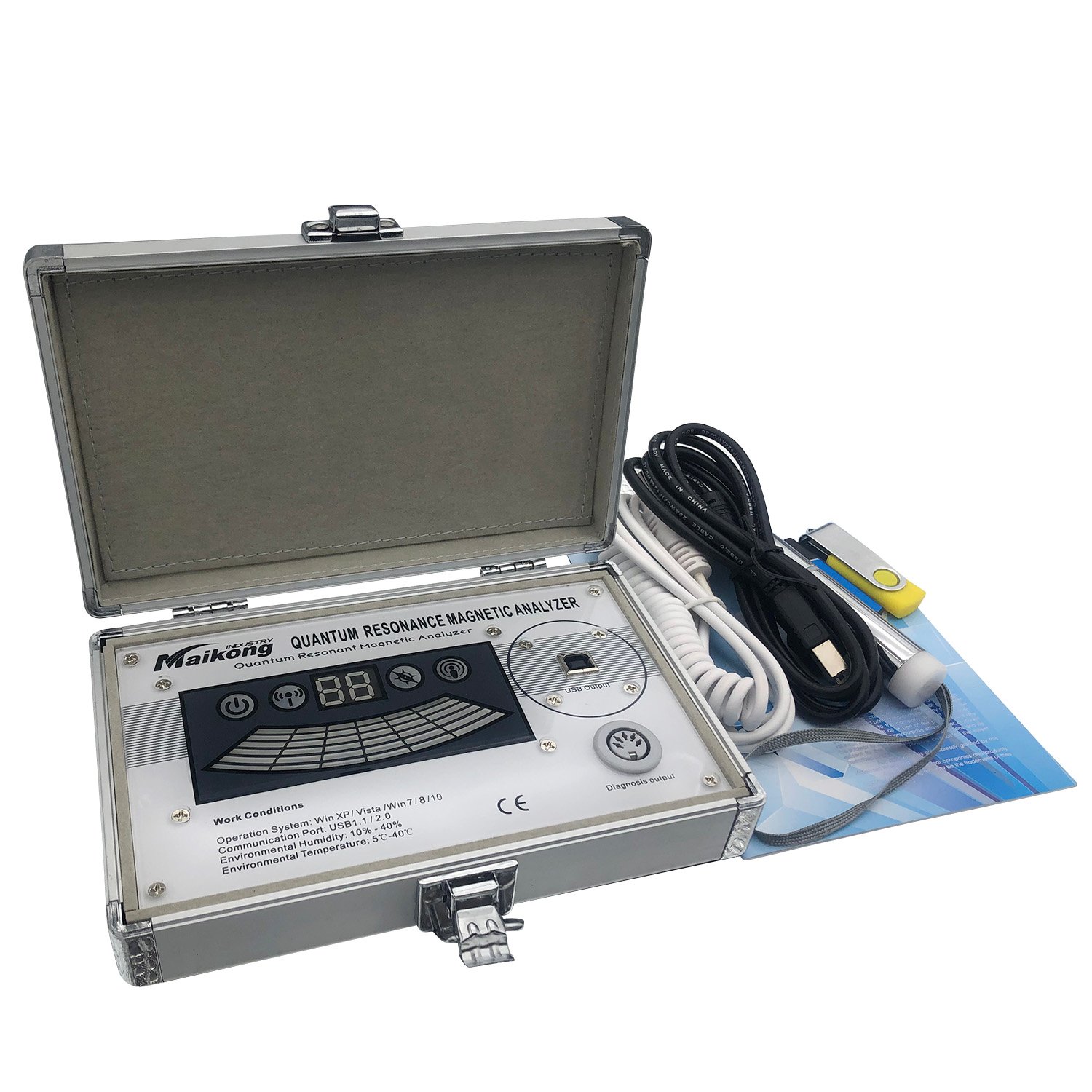 ¿Para Qué Sirve un Analizador Cuántico de Resonancia Magnética? 15 Analizador cuántico MAIKONG en uso profesional mostrando interfaz de diagnóstico