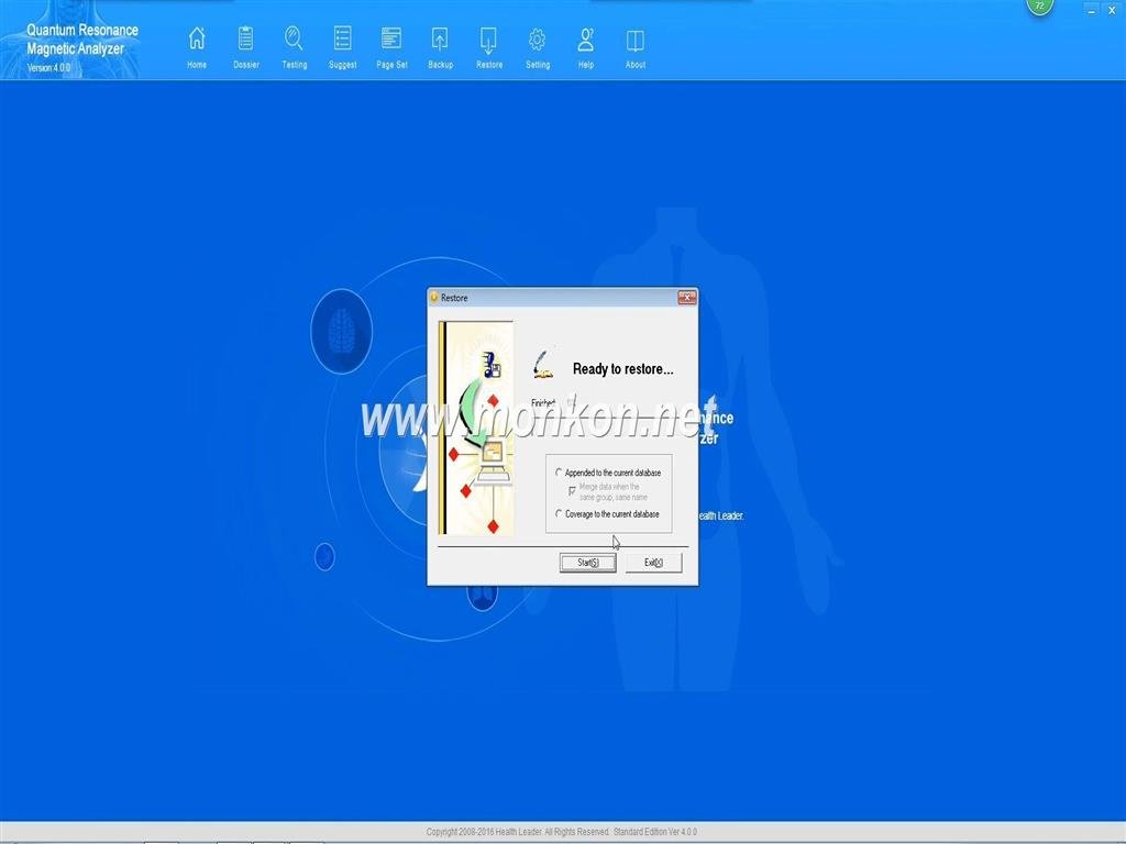 Pantalla de computadora mostrando reportes del analizador cuántico con gráficos de salud detallados