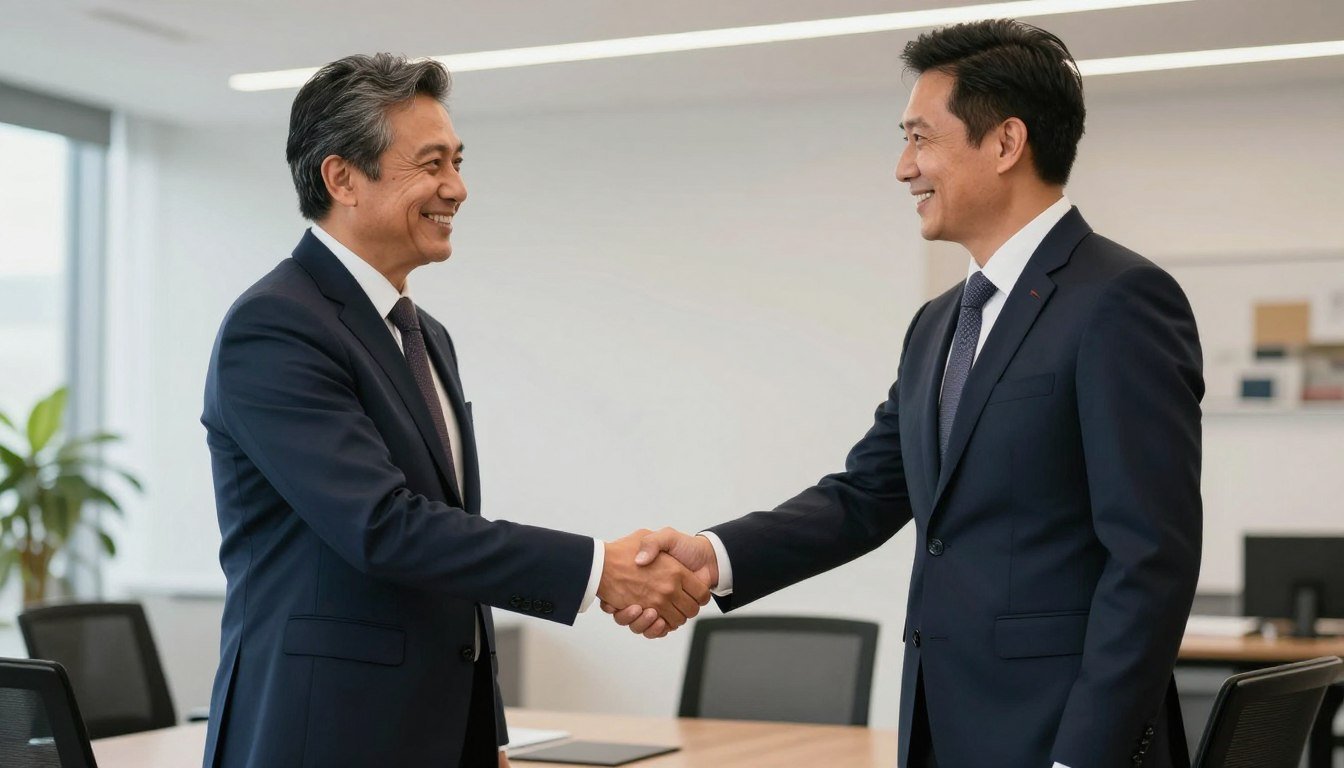 Apretón de manos entre distribuidor MAIKONG y cliente en México