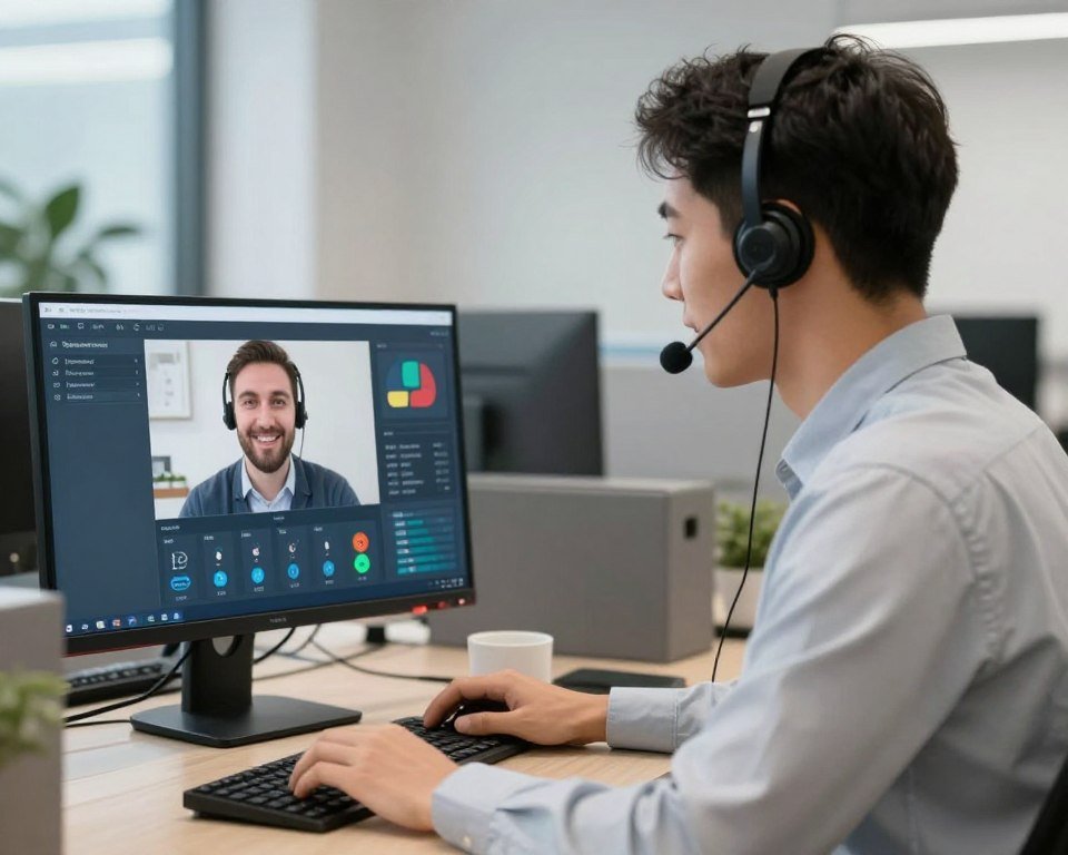 Equipo de soporte técnico MAIKONG asistiendo a cliente mediante videollamada
