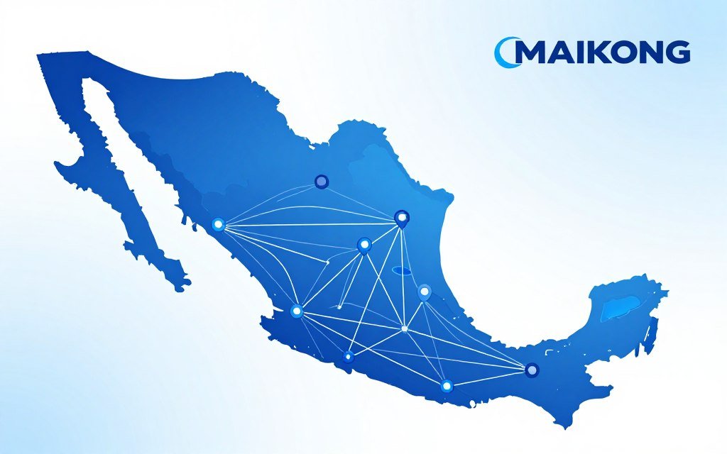 Red de distribuidores MAIKONG en mapa de México con ubicaciones marcadas